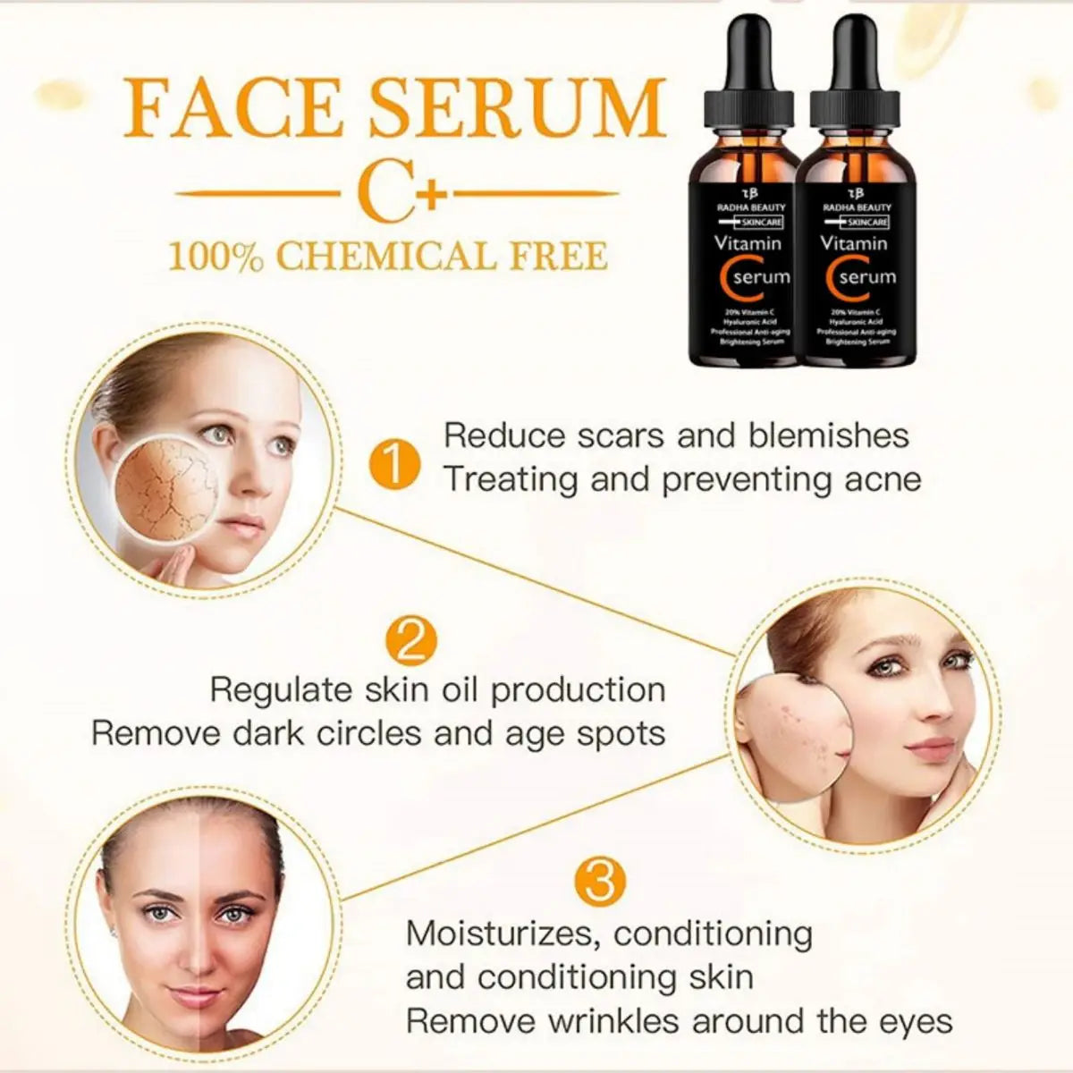 Vitamin C Face Serum – Long-Lasting Hydration | Radiance & Firmness | Spot Correction